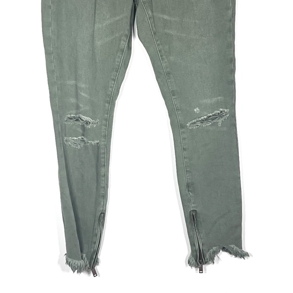 One Teaspoon Freebirds high rise chewed hem skinny jeans green - Picture 5 of 9